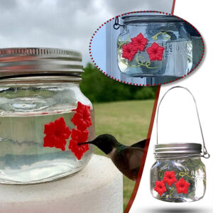 Beautiful Mason Jar Hummingbird Feeder