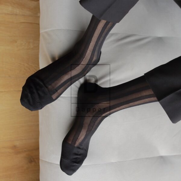 Bold Stripe Nylon Dress Socks