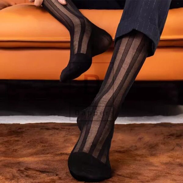 Bold Stripe Nylon Dress Socks