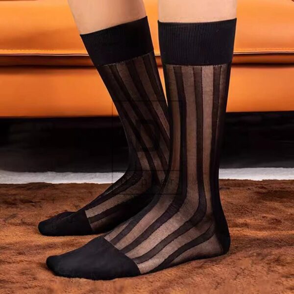 Bold Stripe Nylon Dress Socks