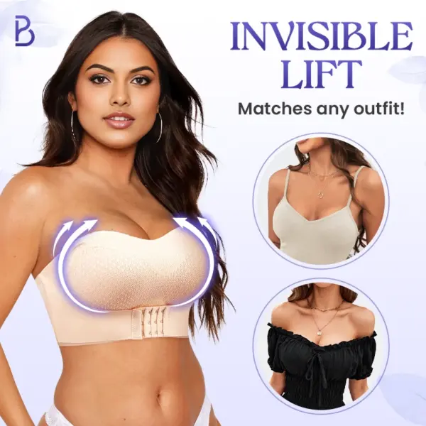 BreezyPush - Breathable Non-Slip Strapless Front Buckle Push-Up Bra