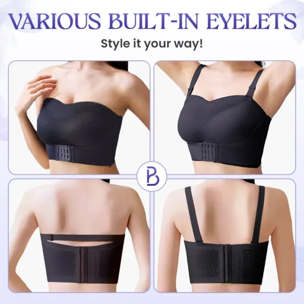 BreezyPush - LAST DAY SALE 70% OFF - Breathable Non-Slip Strapless Front Buckle Push-Up Bra