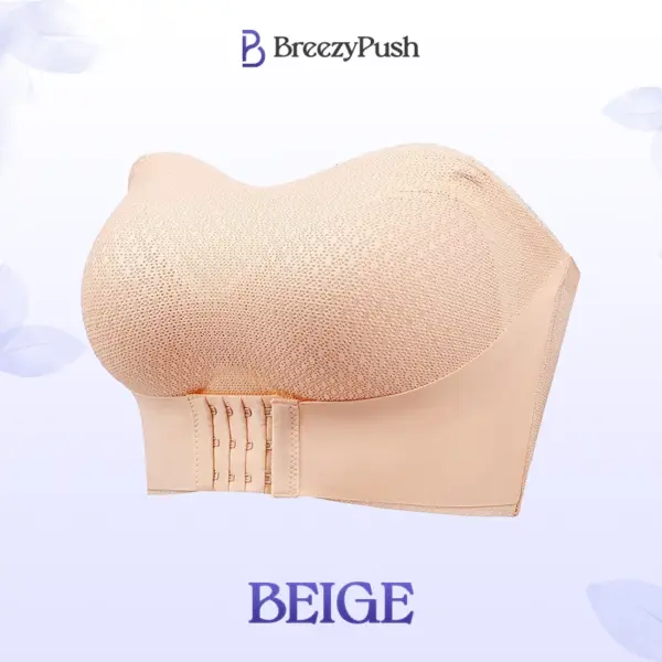 BreezyPush - LAST DAY SALE 70% OFF - Breathable Non-Slip Strapless Front Buckle Push-Up Bra