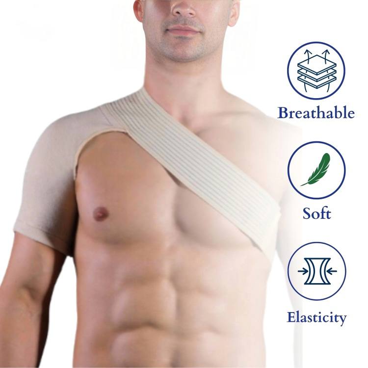 Cream Compression Shoulder Brace