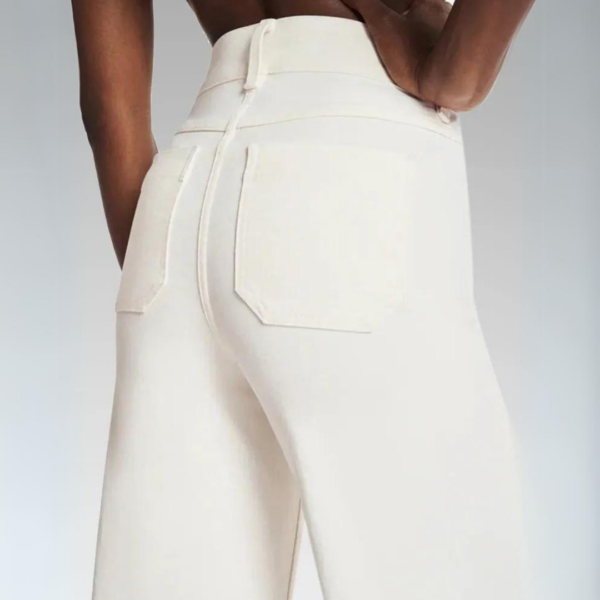 Cropped Wide-Leg Patch Pocket Jeans