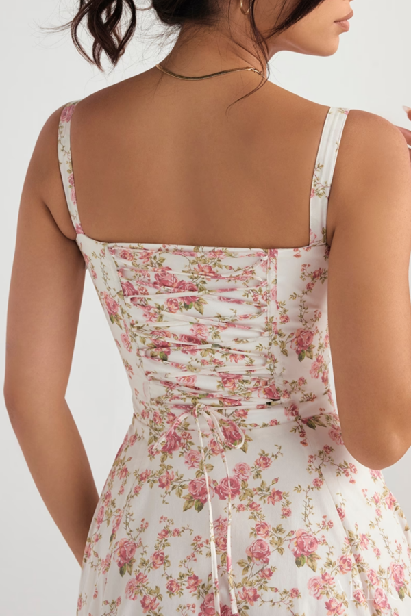 Floral Bustier Waist Dress