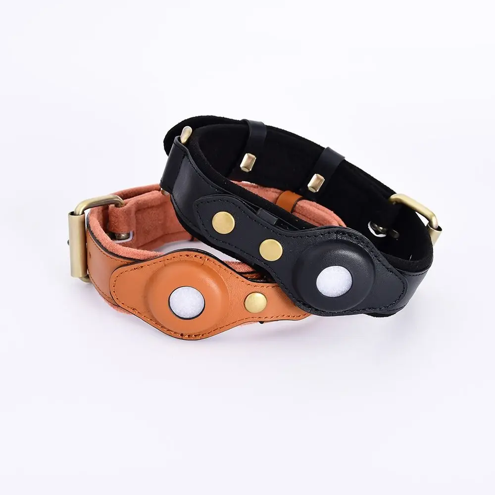 FUREVER PET Luxury Leather Airtag Dog Collar