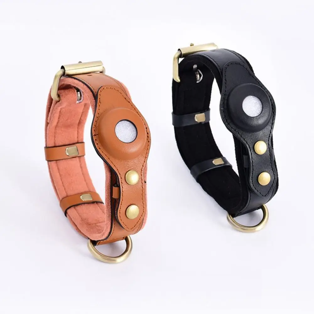 FUREVER PET Luxury Leather Airtag Dog Collar