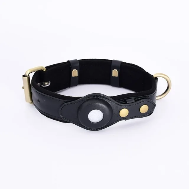 FUREVER PET Luxury Leather Airtag Dog Collar