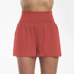 High Waisted 2-in-1 Yoga Shorts with Back and Side Pockets