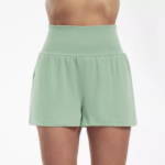 High Waisted 2-in-1 Yoga Shorts with Back and Side Pockets