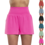 High Waisted 2-in-1 Yoga Shorts with Back and Side Pockets