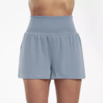 High Waisted 2-in-1 Yoga Shorts with Back and Side Pockets