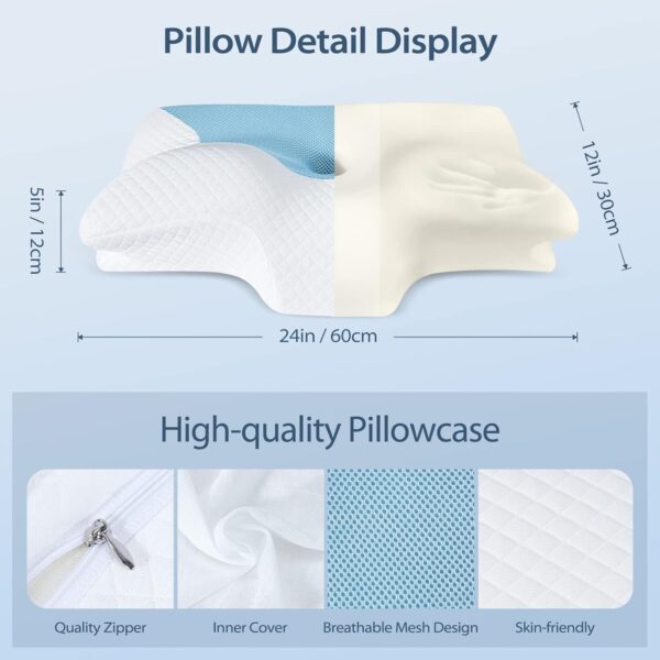 HOMCA Ergonomic Memory Foam Pillow