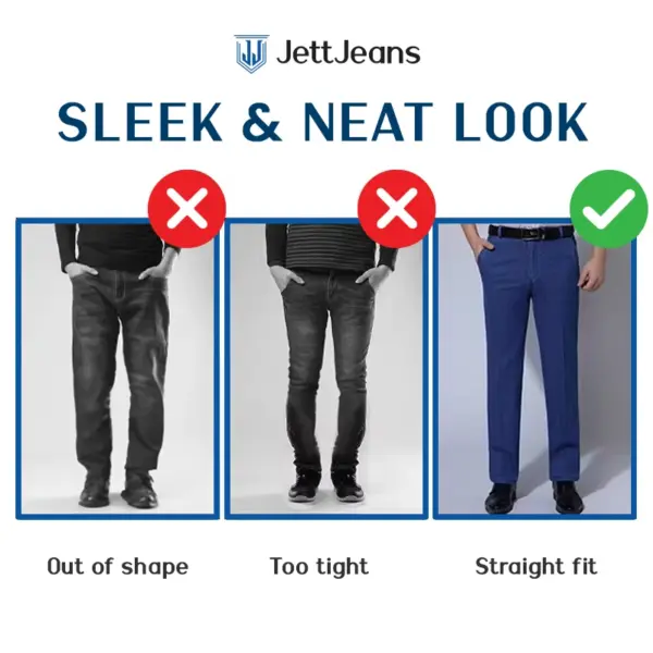 JettJeans3 - Men's High Waist Straight Fit Stretch Jeans