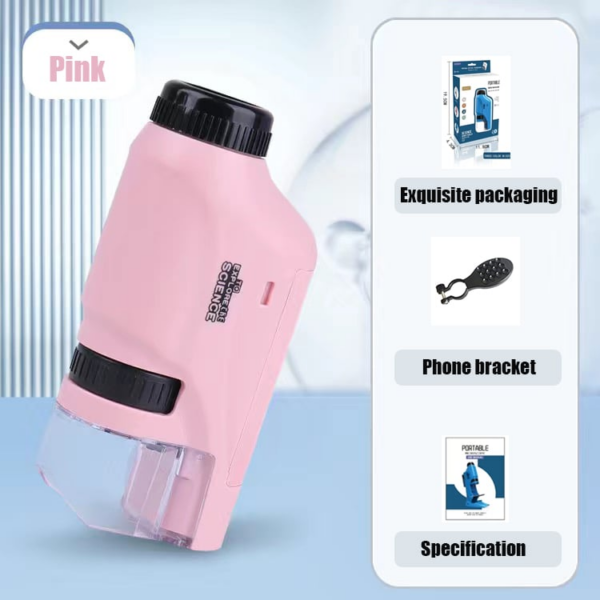 Last Day Promotion 75% OFF - Kid’s Portable Pocket Microscope With Adjustable Zoom 60 -120x