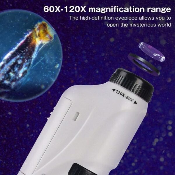 Last Day Promotion 75% OFF - Kid’s Portable Pocket Microscope With Adjustable Zoom 60 -120x