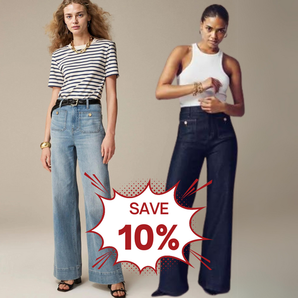 LAST DAY SALE OFF - Tummy Control Sailor Wide Leg Trouser - 2024 Best Selling Jeans