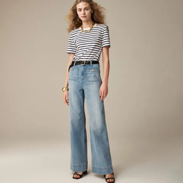 LAST DAY SALE OFF - Tummy Control Sailor Wide Leg Trouser - 2024 Best Selling Jeans