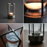 Miviano Lantern Cordless Crystal Table Lamp