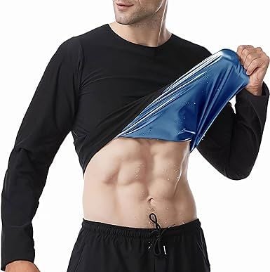 Sauna Shirt for Men, Short Sleeve Sauna Suit for Men, Sweat Body Shaper Sauna Vest for Men Gym Exercise Sauna Top