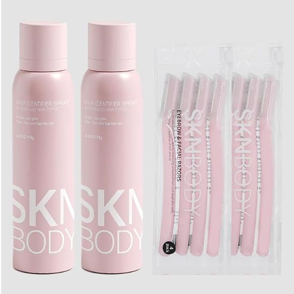 Sknbody Hair Identifier Spray for Face Dermaplaning, 2024 New Hair Identifier Spray for Face Shaving, Skn Body Hair Identifying Spray for Dermaplaning,Women Dermaplaning Tool for Face (1 Set)