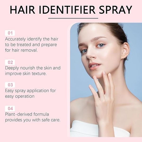 Sknbody Hair Identifier Spray for Face Dermaplaning, 2024 New Hair Identifier Spray for Face Shaving, Skn Body Hair Identifying Spray for Dermaplaning,Women Dermaplaning Tool for Face (1 Set)