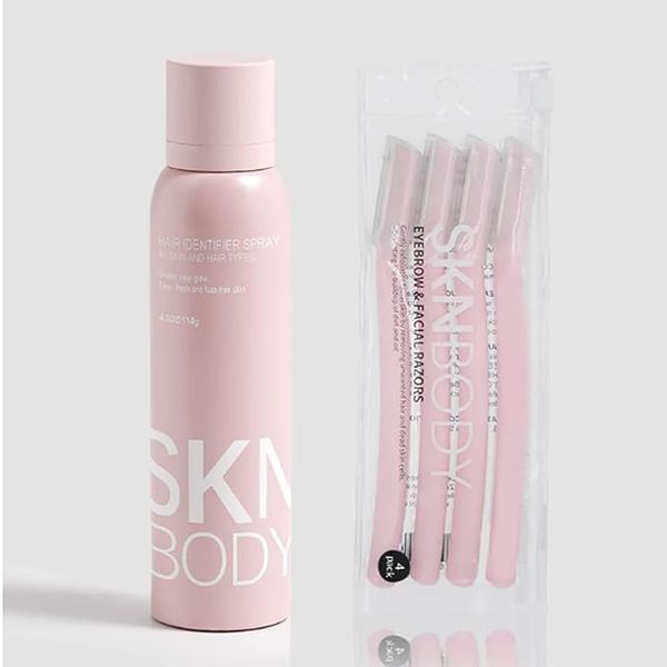 Sknbody Hair Identifier Spray for Face Dermaplaning, 2024 New Hair Identifier Spray for Face Shaving, Skn Body Hair Identifying Spray for Dermaplaning,Women Dermaplaning Tool for Face (1 Set)