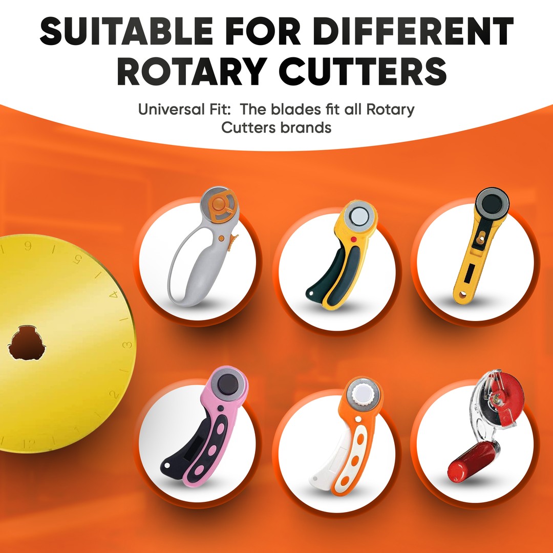 45mm*8 Titanium Coated Rotary Cutter Blades - 10 Blades Pack