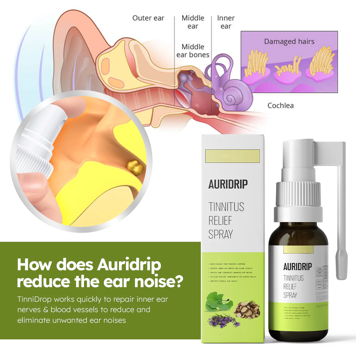 Auridrip Tinnitus Relief Spray