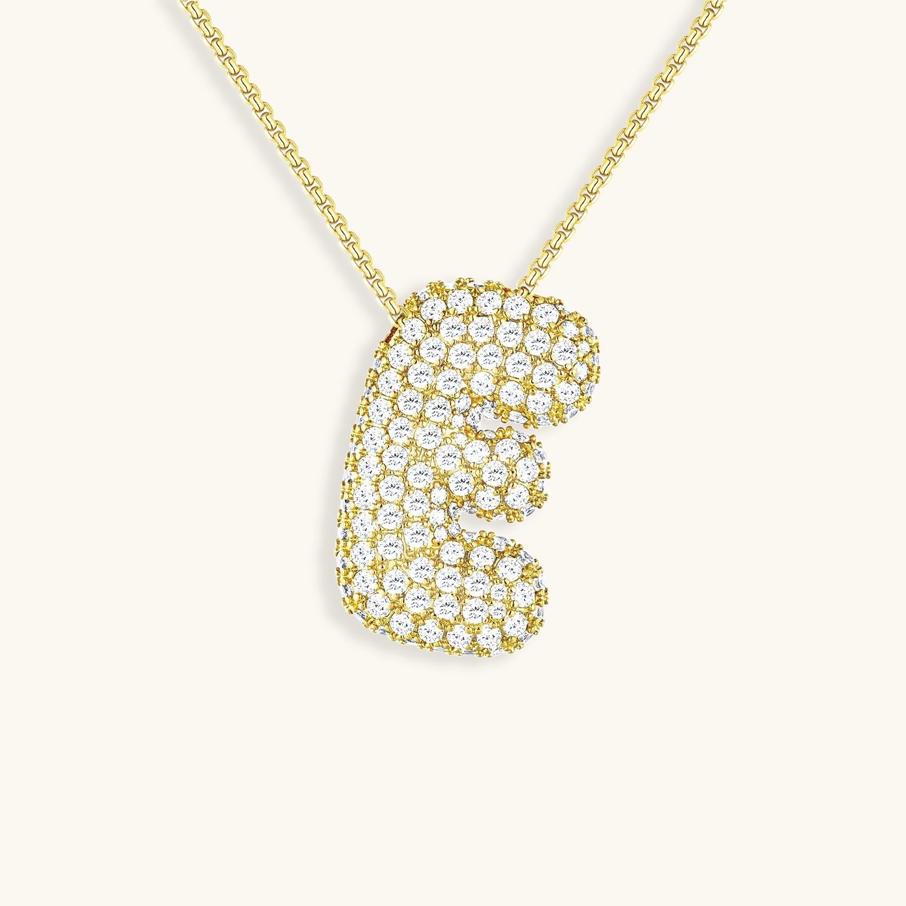 Bubble Initial Diamond Necklace