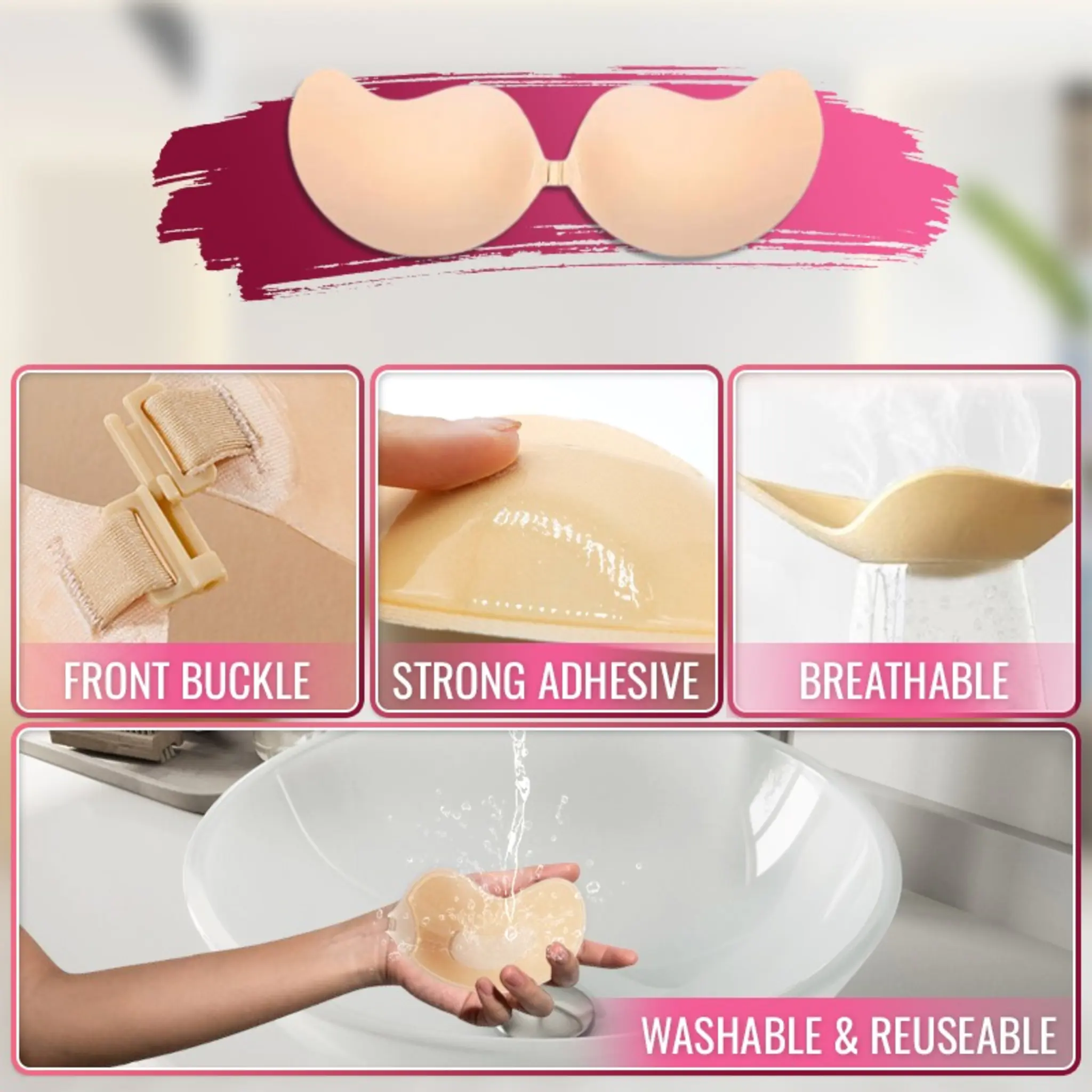 Invisible Diva Strapless Backless Push up Bra