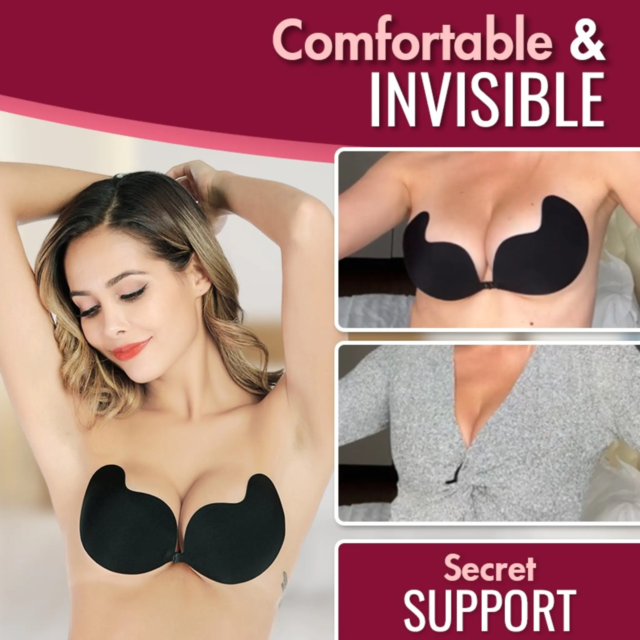 Invisible Diva Strapless Backless Push up Bra