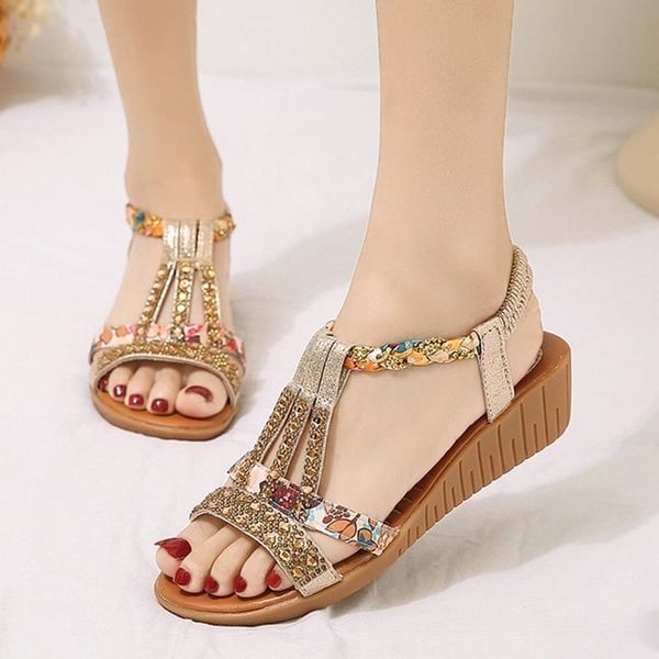 Last Day Promotion 50% OFF - Women's New Summer Rhinestone Open Toe Orthopaedic Sandals