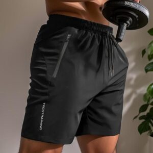 Men's Letter Print Drawstring Waist Shorts