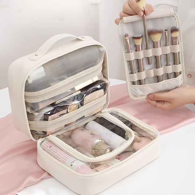 Multi-Compartment Toiletry Cosmetics Bag