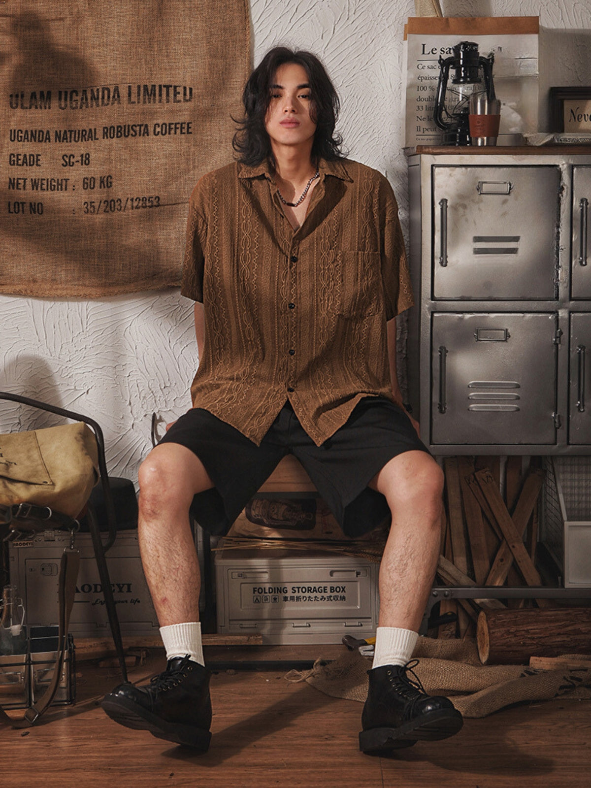 MV Retro Japanese Half-Sleeved Linen Shirt