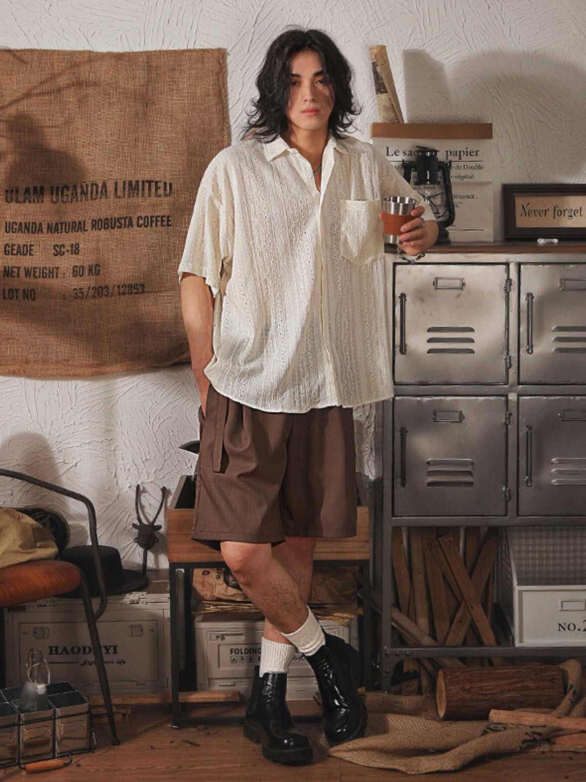 MV Retro Japanese Half-Sleeved Linen Shirt