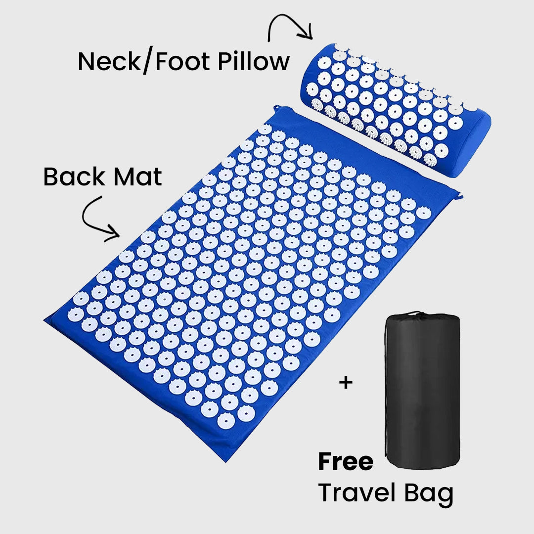 Neck & Back Acupressure Mat + Pillow Set