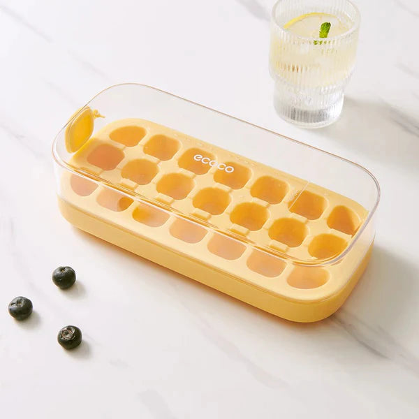 Press-Type Silicone Ice Cube Trays for Home Ice Storage and Making