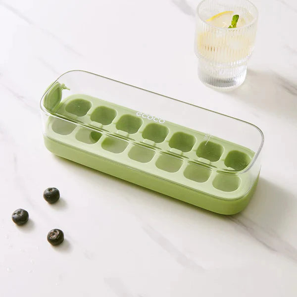 Press-Type Silicone Ice Cube Trays for Home Ice Storage and Making