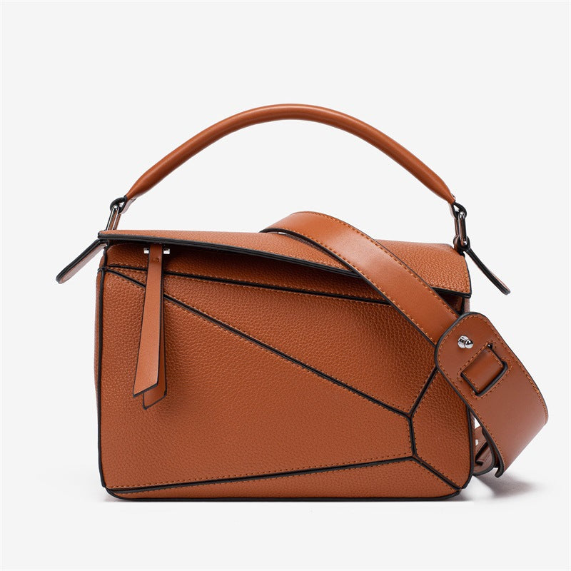 Stylish Soft Leather Geometric Design Women's Tote Bag