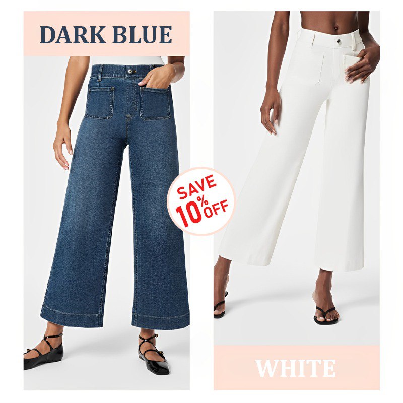 Tummy Control Cropped Wide-Leg Jeans - 2024 Best Selling Jeans