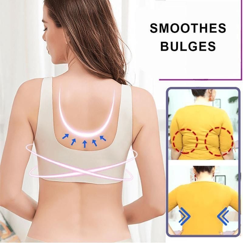 Woman Plus Size Comfort Extra Elastic Wireless Support Lace Bra