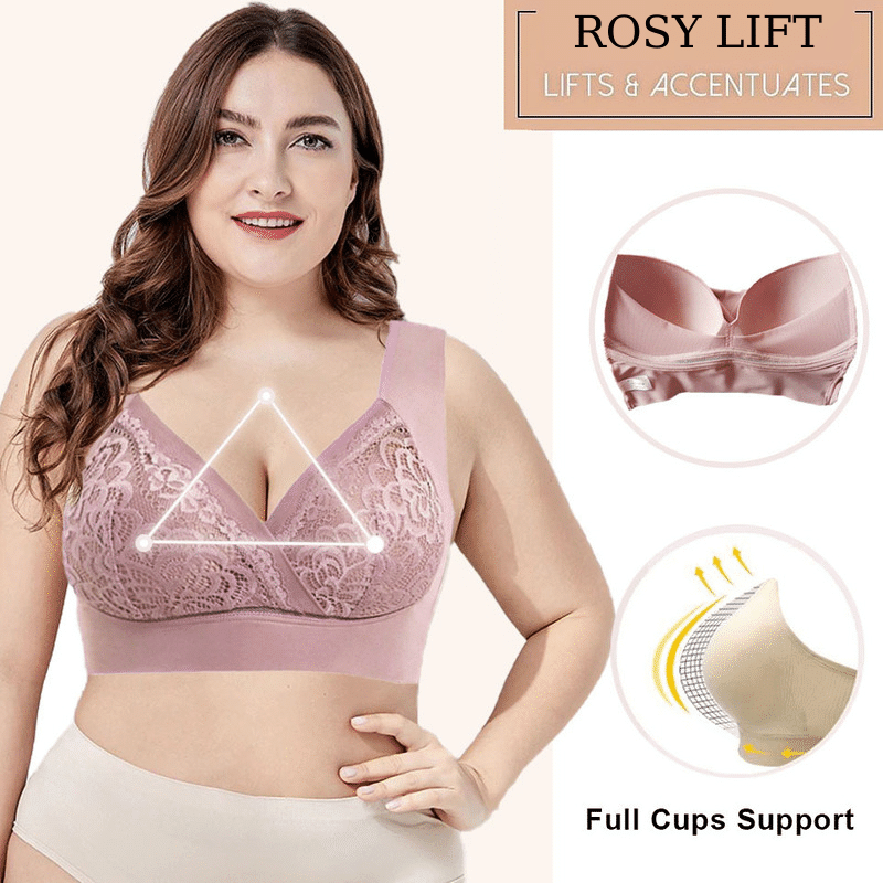 Woman Plus Size Comfort Extra Elastic Wireless Support Lace Bra