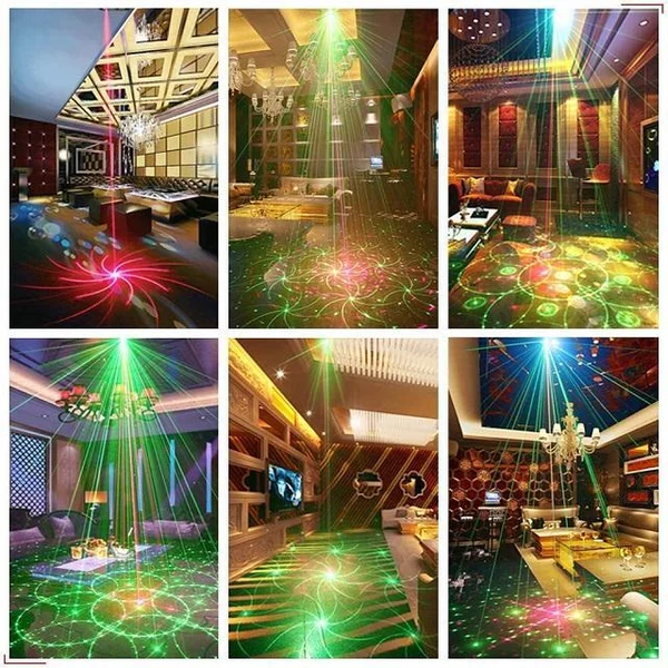 (BEST GIFT FOR FAMILY) Stage Laser Light Sound Activated LED Projector Party Light