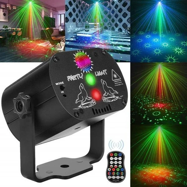 (BEST GIFT FOR FAMILY) Stage Laser Light Sound Activated LED Projector Party Light