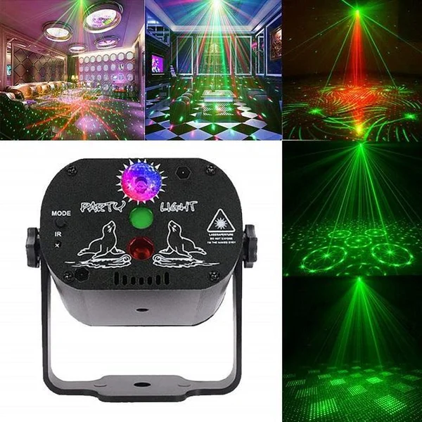 (BEST GIFT FOR FAMILY) Stage Laser Light Sound Activated LED Projector Party Light