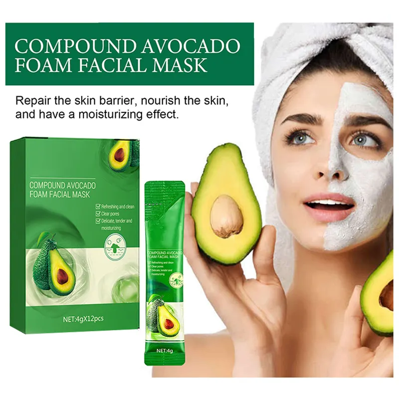 Deep Cleansing Avocado Foam Facial Mask (Box of 12 Masks)