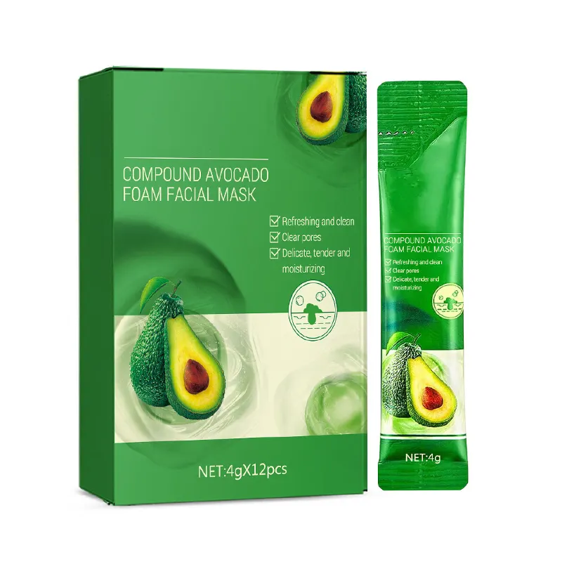 Deep Cleansing Avocado Foam Facial Mask (Box of 12 Masks)